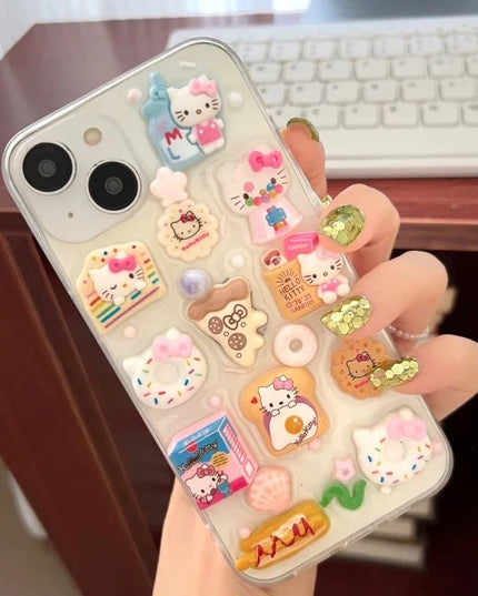 Cute 3D Sanrio Hello Kitty Adorable Charms Phone Case Cover For iPhone 15 14 13 12 11 Pro Max