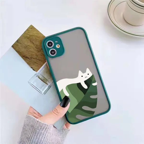 Adorable Cat Design Phone Case Cover for iPhone 15 14 Pro Max Plus