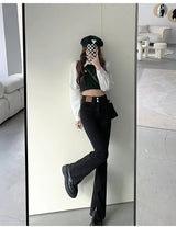 Stylish Trendy High Waist Stretch Slim Wide Leg Flared Boot Cut Denim Pants Jeans