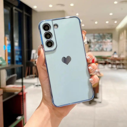 Luxury Plating Side Love Heart Design Slim Phone Case Samsung Galaxy