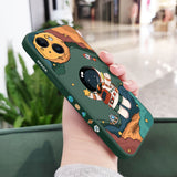 Playful Astronaut Side Pattern Design iPhone Protective Phone Case Cover