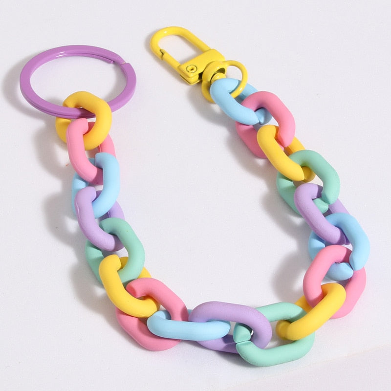 Colorful Fashion Unique Link Chain Design Handmade Jewelry Phone Key Ring Keychain