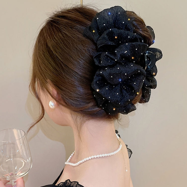 Sweet Beautiful Mesh Tulle Bow Design Hair Clip Claw - Accessoriesforever