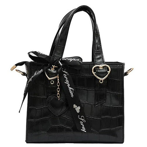 Trendy Cute Fashion Ribbon Ita-bag Crossbody Shoulder Handbag Tote Bag 
