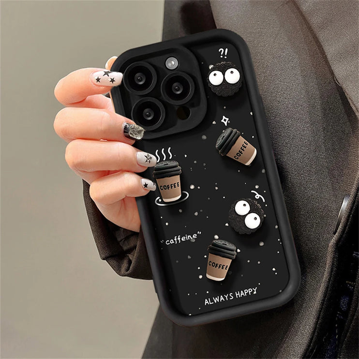 Cute Fun 3D Coffee and Caffeine Phone Case Cover for Samsung Galaxy