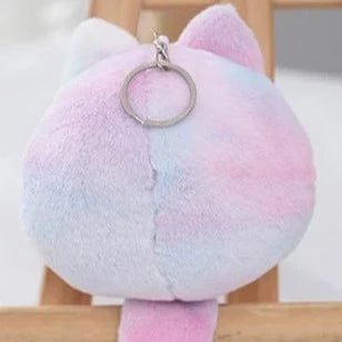 Cute Soft Pastel Kitty Cat Mini Plush Pendant Charm Keychain