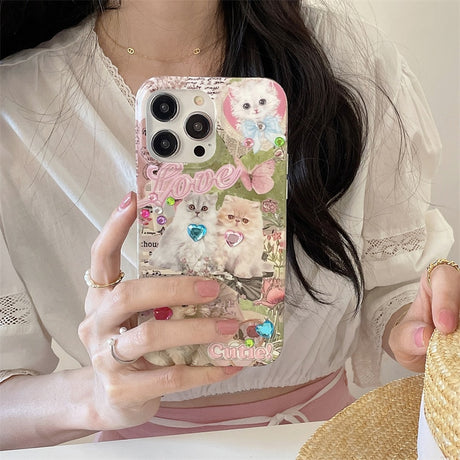Adorable Cute Cat & Dog Design iPhone Phone Soft Cover Case