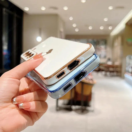 Luxury Plating Side Love Heart Design Slim Phone Case Samsung Galaxy