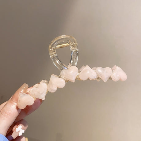 Sweet Adorable Love Heart Charm Jelly Fashion Hair Clip Claw