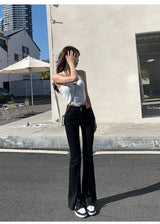 Stylish Trendy High Waist Stretch Slim Wide Leg Flared Boot Cut Denim Pants Jeans