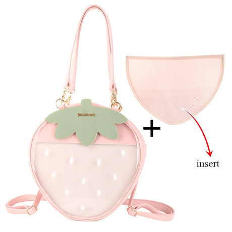 Cute Strawberry Shape Pin Display Fashion Crossbody Pin Ita-bag Backpack