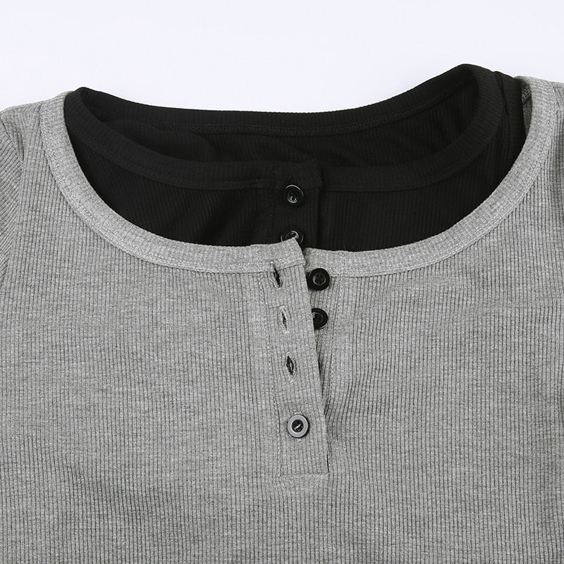 Basic Casual Streetwear Knit Long Sleeves Fashion Crop Top