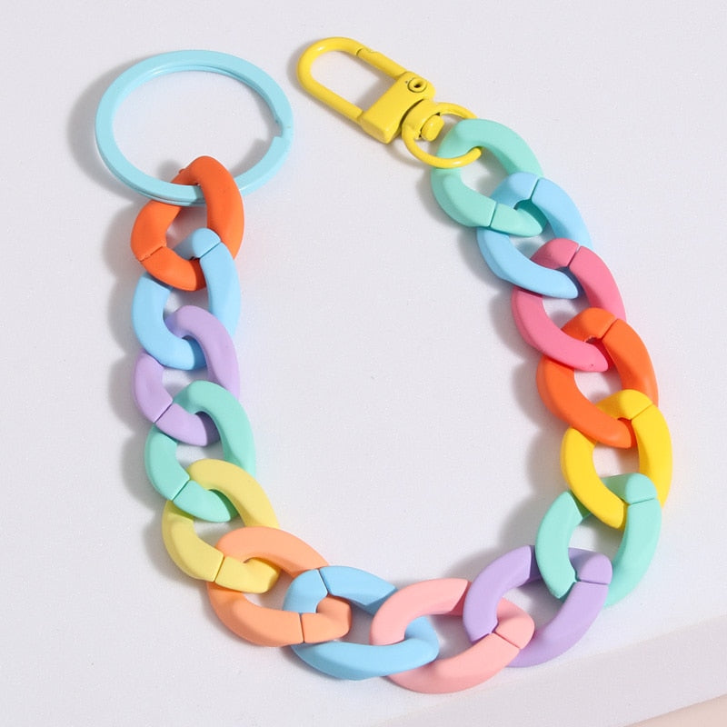 Colorful Fashion Unique Link Chain Design Handmade Jewelry Phone Key Ring Keychain