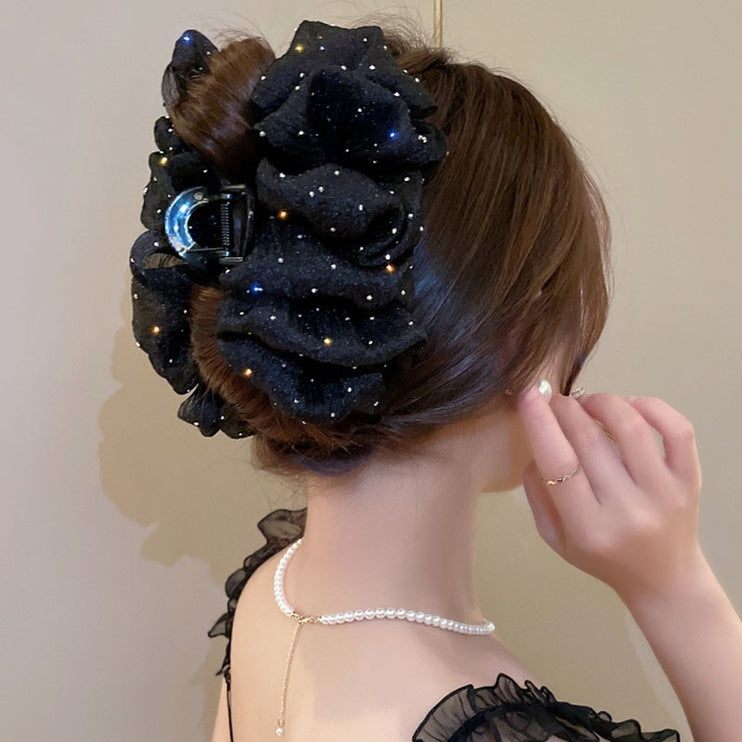 Sweet Beautiful Mesh Tulle Bow Design Hair Clip Claw - Accessoriesforever