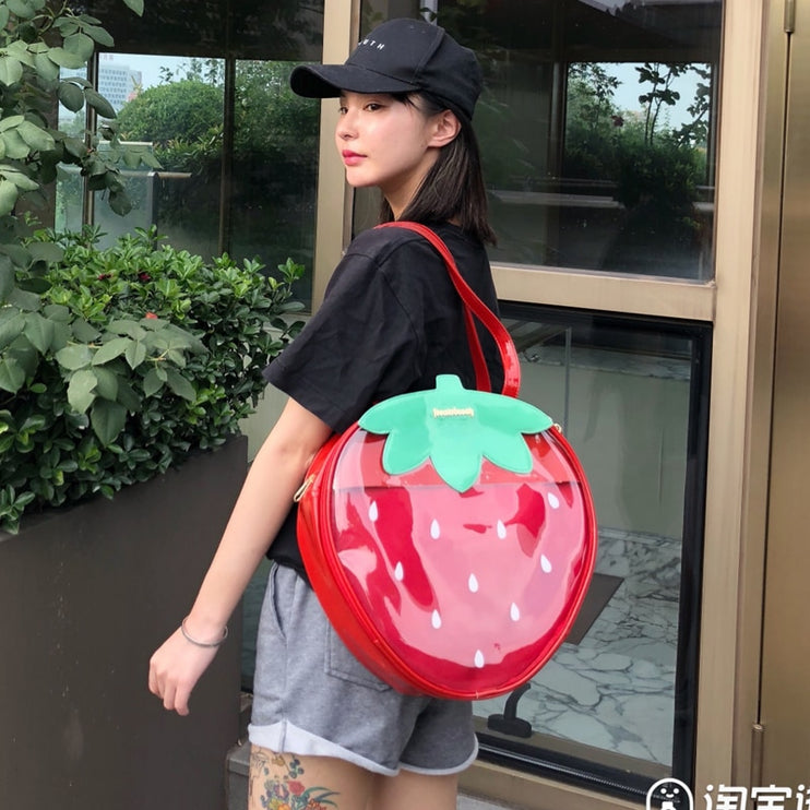 Cute Strawberry Shape Pin Display Fashion Crossbody Pin Ita-bag Backpack