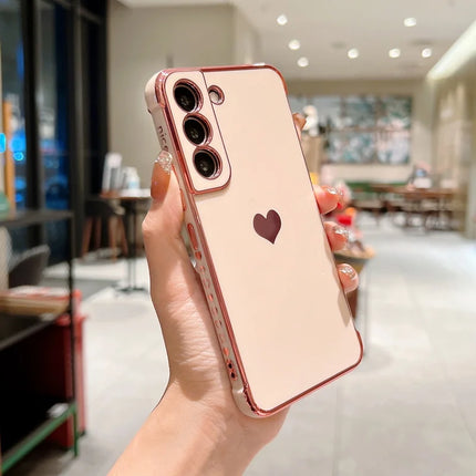 Luxury Plating Side Love Heart Design Slim Phone Case Samsung Galaxy
