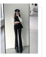 Stylish Trendy High Waist Stretch Slim Wide Leg Flared Boot Cut Denim Pants Jeans