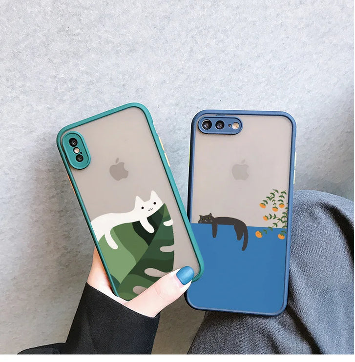 Adorable Cat Design Phone Case Cover for iPhone 15 14 Pro Max Plus