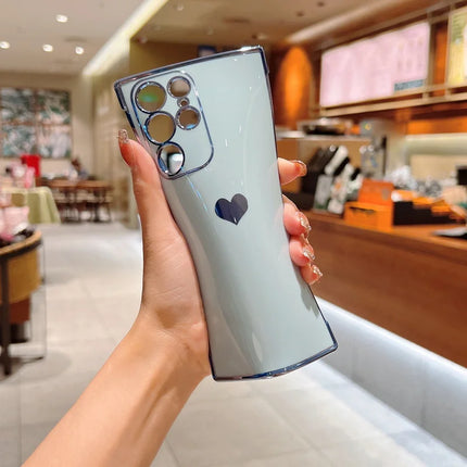Luxury Plating Side Love Heart Design Slim Phone Case Samsung Galaxy