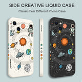 Astronaut Space Theme Side Pattern Design iPhone Protective Phone Case Cover