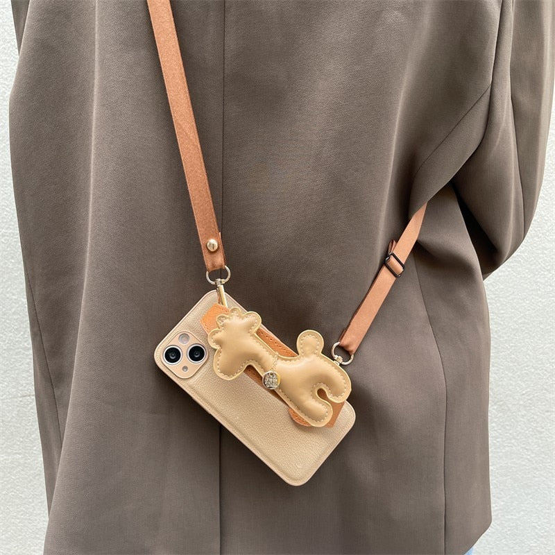 Fun Cute Giraffe Animal Design Leatherette Soft iPhone Protective Phone Case Cover
