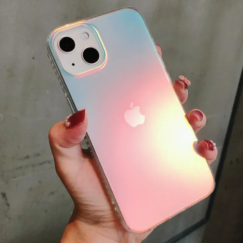 Aurora Laser Gradient Matte Shockproof Phone Case for iPhone – Stylish Aurora Laser Gradient Matte Shockproof Phone Case for iPhone – Stylish