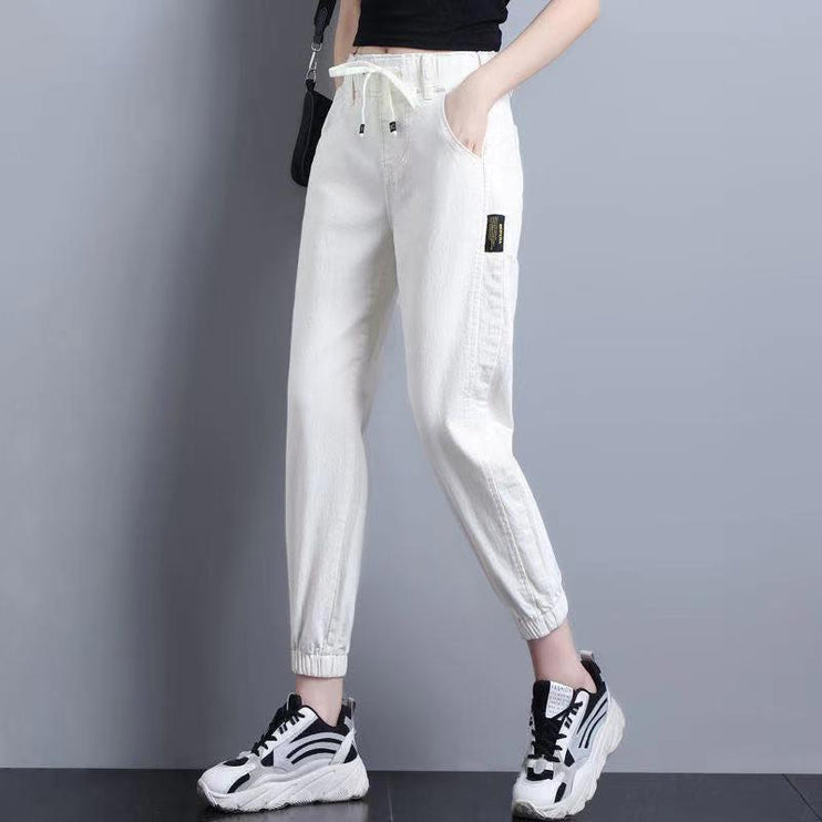 Vintage High Waist Ankle Length Women Fashion Denim Jeans