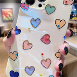 Cute Colorful Love Heart Phone Case Cover For iPhone 15 Pro Max 14 13 12 11 X XS XR 7 8 Plus