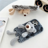 Adorable Cute Soft Teddy Bear Bunny Fluffy Phone Case Cover For iPhone 15 14 13 Pro 12 11 Pro Max 8 7 6S Plus SE