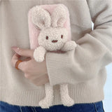 Adorable Cute Soft Teddy Bear Bunny Fluffy Phone Case Cover For iPhone 15 14 13 Pro 12 11 Pro Max 8 7 6S Plus SE