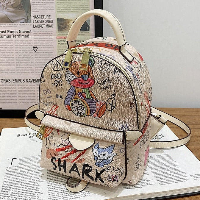 Cute Trendy Cartoon Graffiti Fashion Mini Bag Purse Handbag Backpack