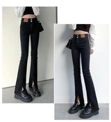 Stylish Trendy High Waist Stretch Slim Wide Leg Flared Boot Cut Denim Pants Jeans