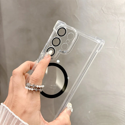 Luxury Reinforced Corners Transparent Armour Magnetic Case for Samsung Galaxy