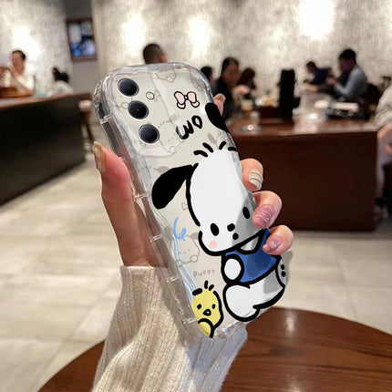 Cute My Melody & Kuromi Cartoon 3D Wave Transparent Clear Phone Case for Samsung Galaxy