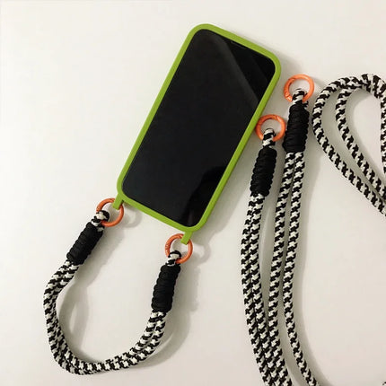 Simple Style Crossbody Shoulder Wristlet Strap Soft Protective Phone Case Cover for iPhone