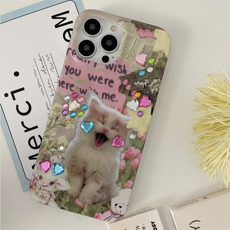 Adorable Cute Cat & Dog Design iPhone Phone Soft Cover Case