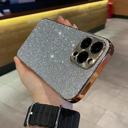 Luxury Glitter Bling Plating Phone Case for iPhone – Sparkling Hard Cover
