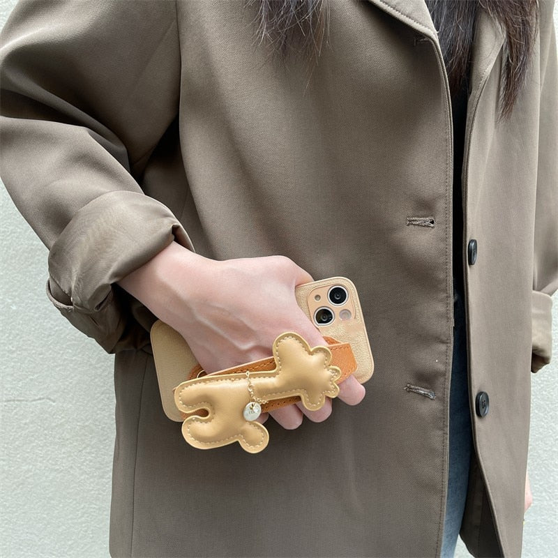 Fun Cute Giraffe Animal Design Leatherette Soft iPhone Protective Phone Case Cover