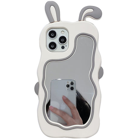 Cute Rabbit Bunny Ear Mirror Soft iPhone Protective Phone Case Cover