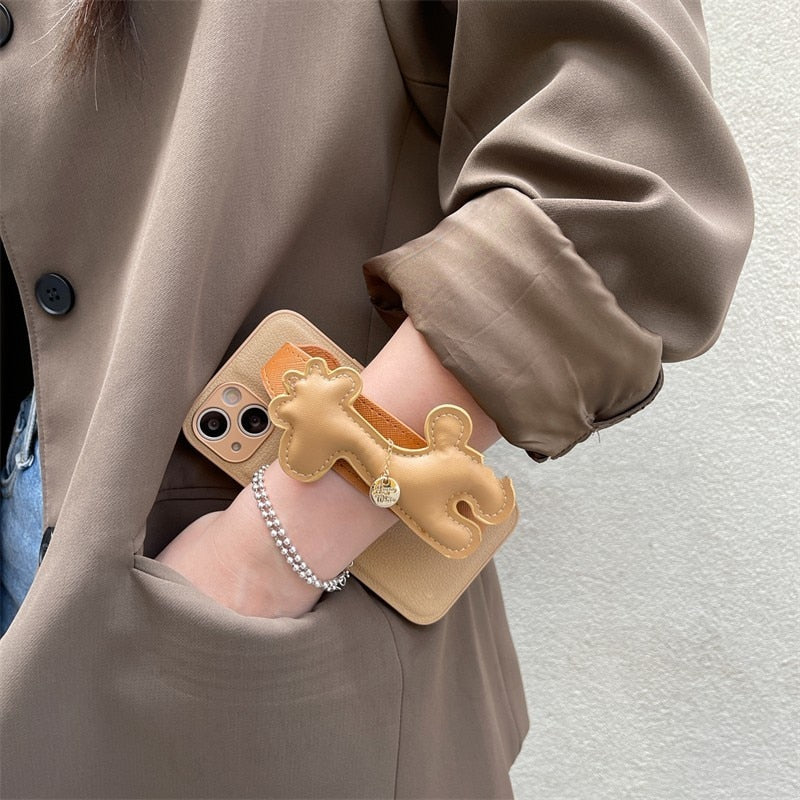 Fun Cute Giraffe Animal Design Leatherette Soft iPhone Protective Phone Case Cover