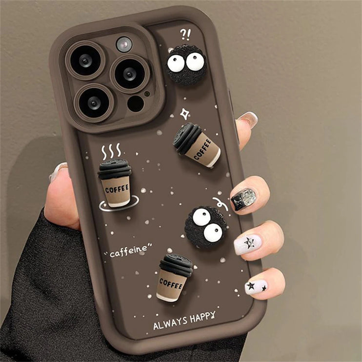 Cute Fun 3D Coffee and Caffeine Phone Case Cover for Samsung Galaxy