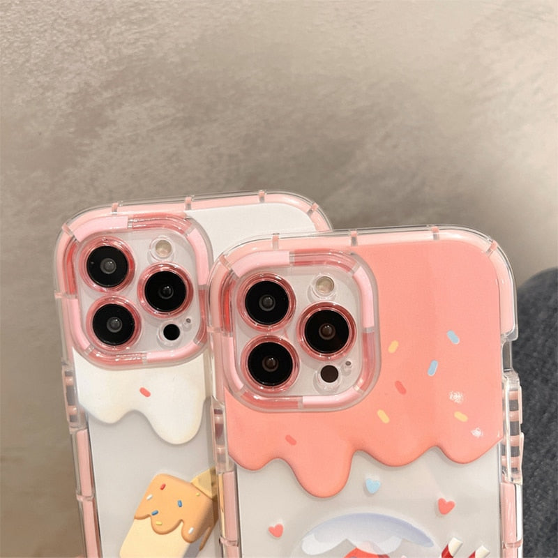 Super Cute Yummy Ice Cream Design Soft iPhone Protective Phone Case Cover