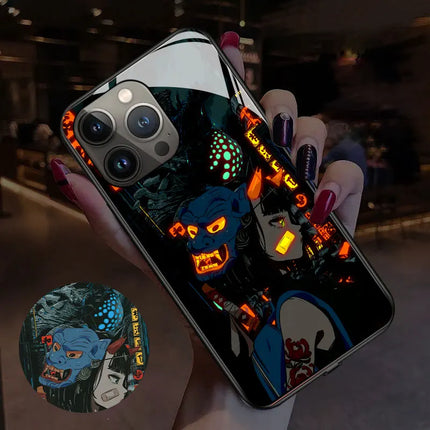Amazing Anime LED Light Glowing Phone Case Cover for iPhone 15 14 13 12 11 X Xs Xr Mini Pro Max Plus