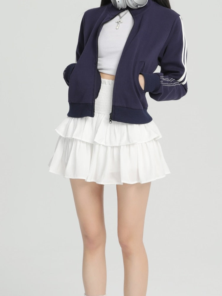Cute Adorable Ruffle Layer High Waist Fashion Mini Skirt Short Skort