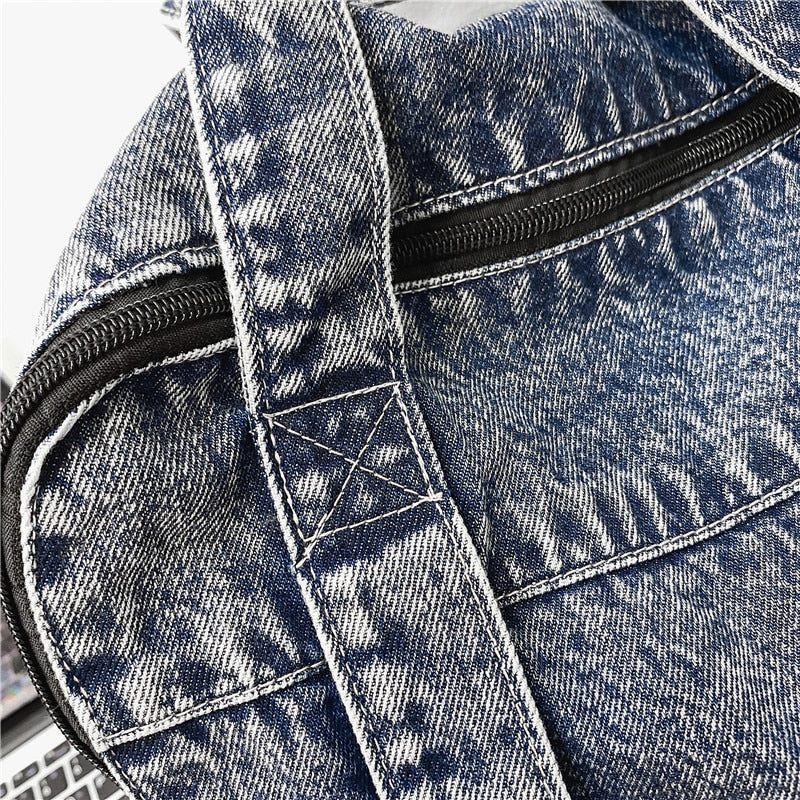 Causal Stylish Fashion Travel School Laptop Denim Bag Backpack