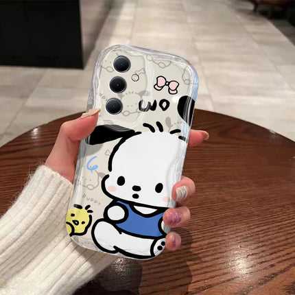Cute My Melody & Kuromi Cartoon 3D Wave Transparent Clear Phone Case for Samsung Galaxy