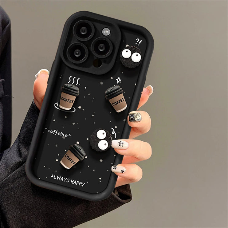 Cute Fun 3D Coffee and Caffeine Phone Case Cover for Samsung Galaxy