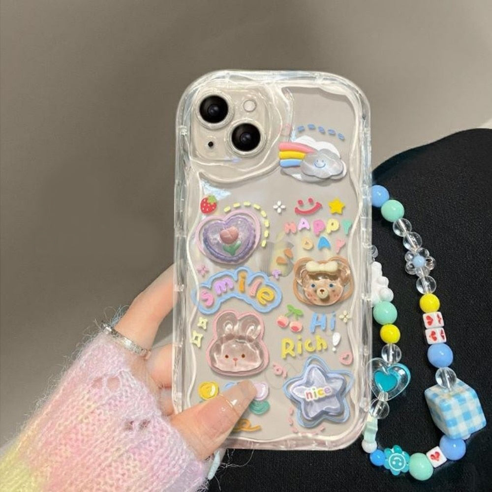 Cute Bear Heart Star Bunny iPhone Protective Case Cover