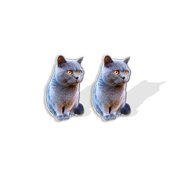 Cute Shorthair Cat Animal Lovely Fashion Mini Stud Earrings