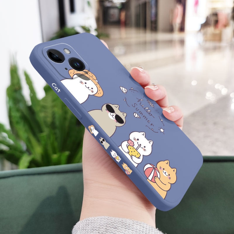 Cute Adorable Vacation Cat Design iPhone Cover Case